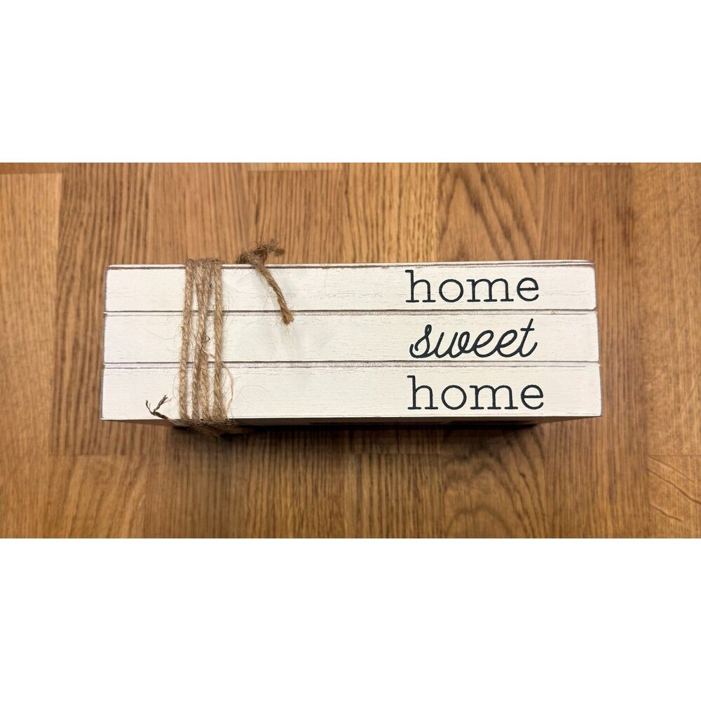 COL House Designs Home Sweet Home Wood Block Sign Rustic Farmhouse Decor BNWT